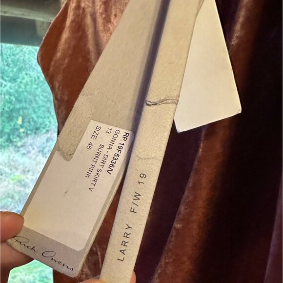 Rick Owens Larry F/W 19 Burnt Pink Velvet Dirt Skirt w Thigh Slits Made in Italy - Picture 8 of 13